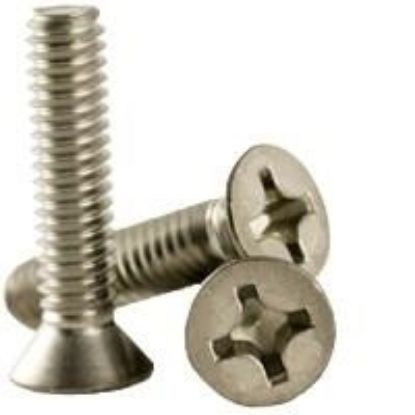 Picture of 8 - 32 X 7/16" Machine Screw Flat Head Phillips Zinc Cr+3