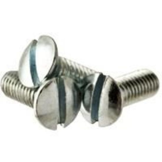 Picture of 6 - 32 X 5/16 Machine Screw Oval Head Slotted Zinc Cr+3