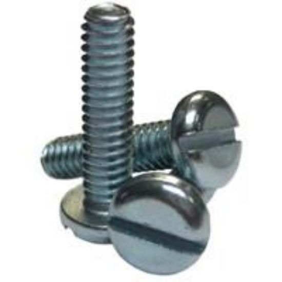 Picture of 10 - 32 X 1 1/4 Machine Screw Pan Head Slotted Zinc Cr+3