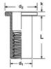 Picture of Rivet Nut 3/8-16 x 0.844 Flat Head Non-splined, Zinc