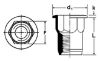 Picture of Rivet Nut M6 x 14.73mm Hex Body, Zinc Dichromate