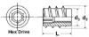 Picture of Steel Insert 1/4-20X12Mm Hx Drive No Lead Zinc